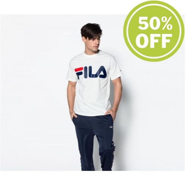 Fila Classic Logo Tee Men's Tee - Red,NZ 205-70913